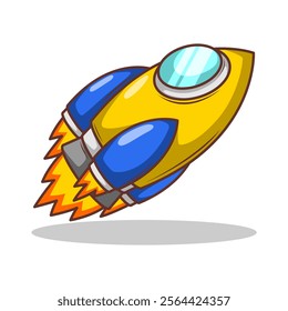 Launching spaceship rocket illustration art