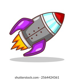Launching spaceship rocket illustration art