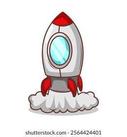 Launching spaceship rocket illustration art