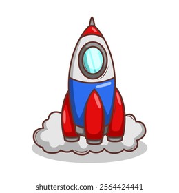 Launching spaceship rocket illustration art