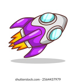 Launching spaceship rocket illustration art