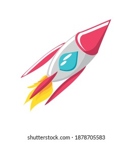 launching spaceship travel exploration and adventure vector illustration