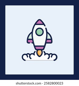 Launching Startup Icon: Rocket Ship Taking Off