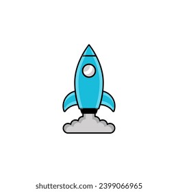 launching startup rocket icon vector