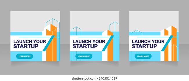 Launching startup web banner design template. Business model. Vector flyer with text space. Advertising placard with customized copyspace. Printable poster for advertising