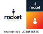Launching Take Off Rocket Jet Plane Space modern logo word mark logotype design