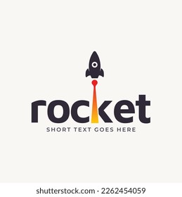 Launching Take Off Rocket Jet Plane Space modern logo word mark logotype design