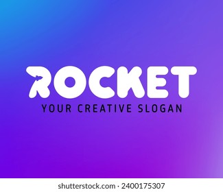 Launching Take Off Rocket Jet Plane Space modern logo word mark logotype design