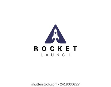 Launching Take Off Rocket Jet Plane Space modern logo word mark logotype design