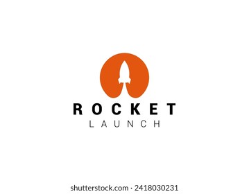 Launching Take Off Rocket Jet Plane Space modern logo word mark logotype design