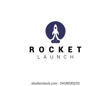 Launching Take Off Rocket Jet Plane Space modern logo word mark logotype design