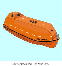 Launching type lifeboat on cargo ships