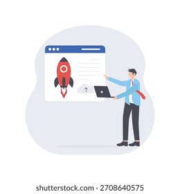 Iniciando o site Flat Vetor Illustration EPS 10 File