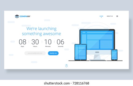 Launching website template for websites, or apps.