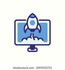 launchingicon, isolated blue icon theme seo