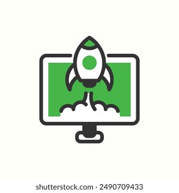 launchingicon, isolated glyph icon theme seo