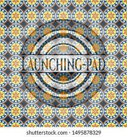 Launching-pad arabesque badge. arabic decoration.
