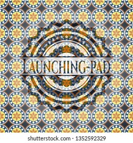 Launching-pad arabesque style emblem. arabic decoration.