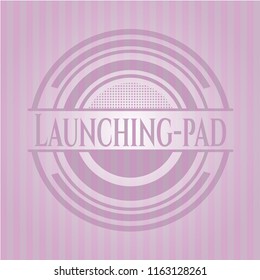 Launching-pad badge with pink background