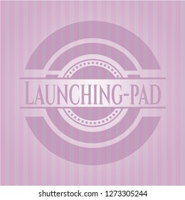 Launching-pad badge with pink background