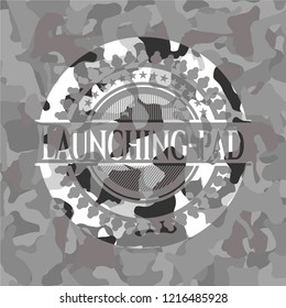 Launching-pad on grey camo texture