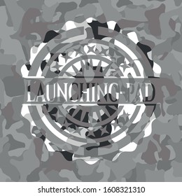 Launching-pad on grey camouflaged pattern