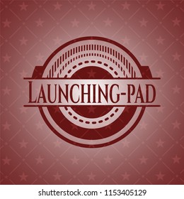 Launching-pad red icon or emblem