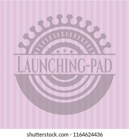 Launching-pad retro style pink emblem