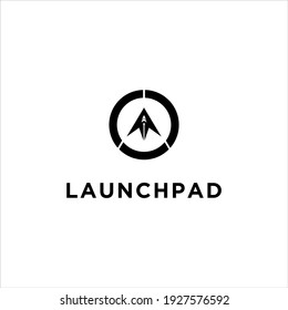 Launchpad Logo Design and Technology Start up Vector Illustration