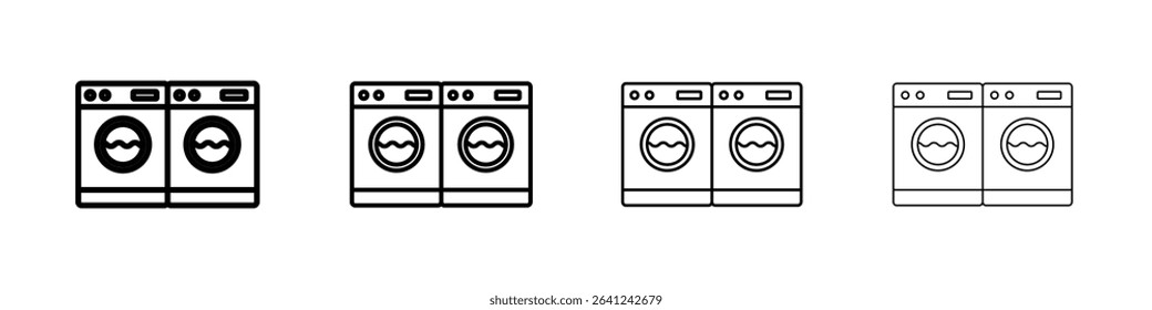 Laundary icon Outline sign symbol set