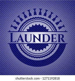 Launder badge with denim texture