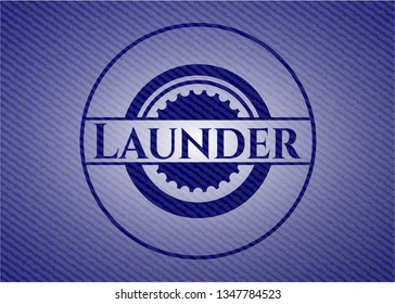 Launder badge with denim texture