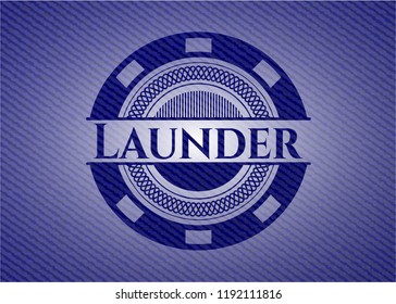 Launder emblem with jean texture