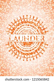 Launder orange mosaic emblem