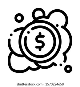 Laundered Cash Money Icon Vector. Outline Laundered Cash Money Sign. Isolated Contour Symbol Illustration