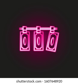 laundering money, mafia neon style icon. Simple thin line, outline vector of mafia icons for ui and ux, website or mobile application