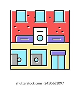 laundromat building color icon vector. laundromat building sign. isolated symbol illustration