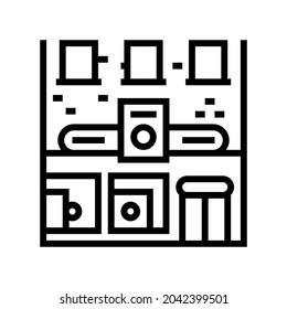 laundromat building line icon vector. laundromat building sign. isolated contour symbol black illustration
