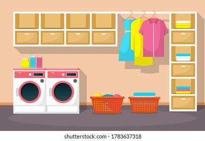 Laundromat Clothes Washing Machine Laundry Tools Modern Interior 