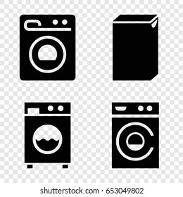 Laundromat icons set. set of 4 laundromat filled icons such as