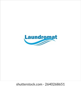 Laundromat logo with blue water underneath