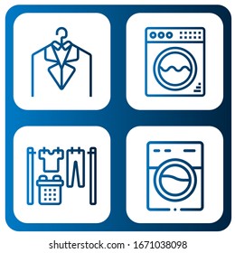 laundromat simple icons set. Contains such icons as Laundry, Washing machine, can be used for web, mobile and logo