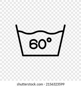 Laundry, 60 degrees simple icon vector. Flat design. Transparent grid.