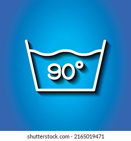 Lanzamiento, 90 grados simple vector de icono. Diseño plano. Icono blanco con sombra sobre fondo azul.ai