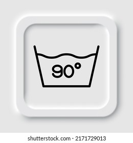 Laundry, 90 degrees simple icon vector. Flat design. Neumorphism design.ai