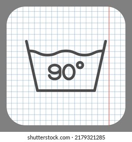 Lanzamiento, 90 grados simple vector de icono. Diseño plano. En papel gráfico. Fondo gris.ai