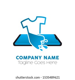 Laundry Apps Logo Template Design Vector, Emblem, Design Concept, Creative Symbol, Icon