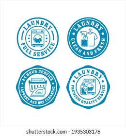 Laundry badge stamps design collection