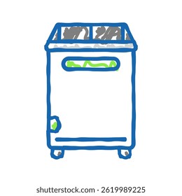 laundry basket bedroom interior doodle icon sketch vector. laundry basket bedroom interior sign. isolated symbol illustration