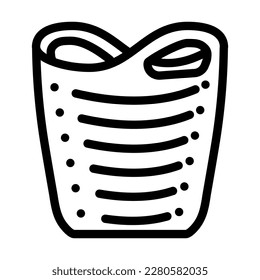 laundry basket bedroom interior line icon vector. laundry basket bedroom interior sign. isolated contour symbol black illustration